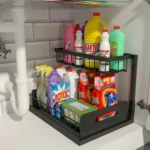 Double-Layer Sliding Sink Under-Sink Shelf for Home Use Pull-Out Cabinet Storage Rack for Kitchen and Bathroom Storage - Image 3
