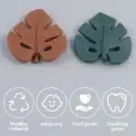 Silicone Baby Teether Leaf Shape | Food Grade BPA-Free Cartoon Teething Rattle Toy | Newborn Molar Soother and Sensory Chew Toy for Ages 6 Months to 2 Years - Image 4