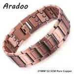 ARADOO Men's Pure Copper Bracelet 3500 Gauss 3X Strongth Magnetic Therapy Link Bracelets - Image 12