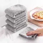 Bamboo Charcoal Microfiber Dishcloths | Super Absorbent Oil Resistant Kitchen Cleaning Cloths | Antibacterial Thickened Reusable Kitchen Wipes | 1 to 50 Pack 25x25cm - Image 6