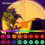 Sunset Projection Light 16 Colour Spectrum | USB Remote Control Dynamic LED Mood Light | Moon Shape Night Light | Warm Home Bedroom Decor - Image 4