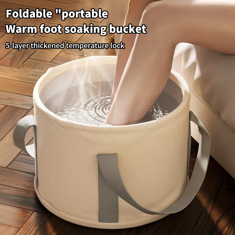 Sd220221dbe7d4070bfc94cec2a93bcb1I-1.webp Portable Collapsible Foot Bath Basin With Handles Perfect For Soaking Feet Traveling Camping And Outdoor Activities - Image 1