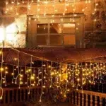 Solar Icicle Curtain Fairy Lights 3.5M | 96 LED Outdoor Waterproof IP65 String Lights | Warm White Multicolour Garden Wedding Christmas Party Eaves Decor - Image 2