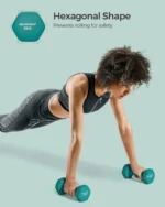 SONGMICS Dumbbells Set of 2 2 x 3kg Dumbbells Set Dumbbells Hexagon Neoprene Coating Strength Training