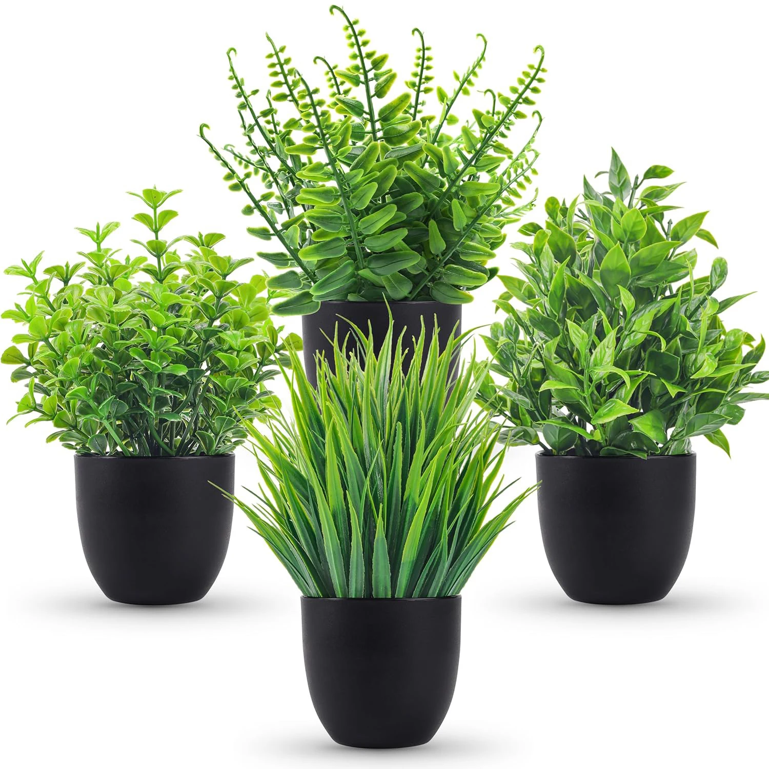 Sdba0c78ab83d40f6b234d52df2a549dfn.webp Fake Plants 4 Packs Artificial Plants Small Faux Plants Black Bathroom Accessories for Bathroom Home Office Table Decor Indoor - Image 1