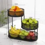 Stainless Steel Multi-Layer Fruit Basket | Round Metal Storage Rack | Elegant Kitchen Dining Table Display | Living Room Organiser - Image 8