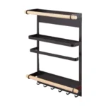 Magnetic Fridge Shelf Organiser with Hook | Moveable Space-Saving Refrigerator Side Rack | Multi-Function Magnetic Spice Rack and Kitchen Storage Holder for Fridge - Image 8