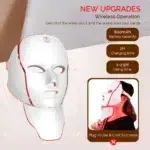 LED Facial Mask with Neck 7 Colors Light Therapy Red Light Facial Mask for Anti-Aging Rejuvenation Brighten Skin Beauty Device - Image 4