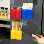 1/4pc Magnetic Storage Box Refrigerator Entrance Door Shelf Organizer Building Block Wall Mounted Rack Home Kitchen Decor Holder - Image 4
