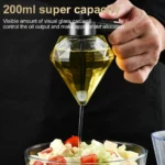 Diamond Shaped Glass Honey Dispenser with Stand 200ml Large Capacity Oil Dispenser Multifunctional Oil Bottle Vinegar and Sauce - Image 2