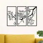 Metal Wall Art: 3Pcs Peach Blossom for Decor" Adorn your walls for Christmas and beyond. - Image 5