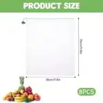 Reusable Produce Mesh Bags with Drawstring | 4 and 8 Pack Washable Vegetable Fruit and Grocery Storage Bags | Transparent Fridge and Shopping Organiser Bags - Image 6