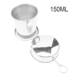 Portable Stainless Steel Collapsible Travel Cup | Telescopic Folding Coffee Mug with Lid and Keychain | Reusable Eco-Friendly Cup in 75ml to 450ml Sizes for Camping and Travel - Image 9