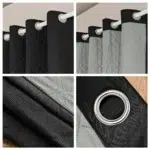 1panel 100% Blackout Winter Curtain, Solid Colour Warm Curtains for Living Room, Bedroom, Add Cotton Curtains Grommet Top - Image 2