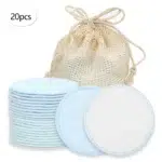 Double Round Makeup Remover Pads 20Pcs + Cleaning Mesh Bag, Machine Washable, Reusable, Suitable for All Skin Types - Image 11