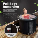 Portable Large Ice Bath Tub with Lid, Athletes Cold Water Therapy Recovery Pod, Foldable Home Inflatable SPA Bath tub Plunge Tub - Image 2