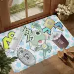 Cartoon Funny Keroro Gunsou Frog Floor Mat Floor Carpet Kids Room Bedroom Decoration Balcony Anti Slip Doormat Hotel Flannel Polyester - Image 13