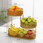 Stainless Steel Multi-Layer Fruit Basket | Round Metal Storage Rack | Elegant Kitchen Dining Table Display | Living Room Organiser - Image 7