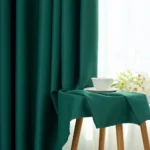 1pc Dark Green Blackout Curtains 90% Room Darkening Elegant Solid Color Thermal Insulated Grommet Drapes