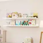White Wavy Wooden Floating Shelf Bedroom Wall-Mounted Shelf Storage Wall Rack Home Toys Organizer Books Ledge Nursery Wall Decor - Image 2