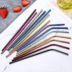 6-Pack Reusable Stainless Steel Straws Set (304 Food-Grade) – Straight + Bent with Cleaning Brush & Travel Case - Image 3