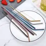 6-Pack Reusable Stainless Steel Straws Set (304 Food-Grade) – Straight + Bent with Cleaning Brush & Travel Case - Image 5