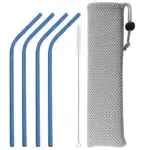 5pcs 304 Stainless Steel Straws Gold Reusable Straws Set Bent Drinking Straw With Bag Cleaning Brush Party Home Bar Accessory - Image 10
