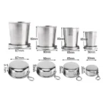 Portable Stainless Steel Collapsible Travel Cup | Telescopic Folding Coffee Mug with Lid and Keychain | Reusable Eco-Friendly Cup in 75ml to 450ml Sizes for Camping and Travel - Image 6