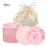 Double Round Makeup Remover Pads 20Pcs + Cleaning Mesh Bag, Machine Washable, Reusable, Suitable for All Skin Types - Image 7