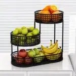 Stainless Steel Multi-Layer Fruit Basket | Round Metal Storage Rack | Elegant Kitchen Dining Table Display | Living Room Organiser - Image 4