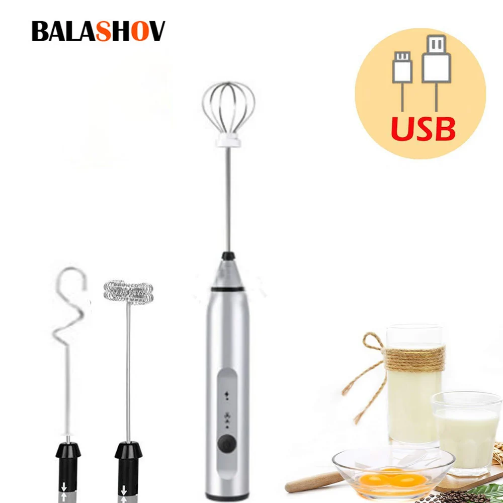 Sfa9cbc92bc9741c6964c3790a16110c3m.webp USB Electrical Milk Frothers Electric Handheld Blender with Mini Coffee Maker Whisk Mixer for Coffee Cappuccino Cream Foamer - Image 1