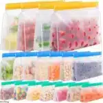 Reusable PEVA Silicone Food Storage Bags | Leakproof Stand-Up Ziplock Freezer Bags | BPA-Free Sandwich Snack and Meal Prep Bags | S, M, L Sizes - Image 6