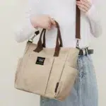 Large Capacity Canvas Tote Bag – Urban Minimalist Women’s Crossbody & Shoulder Commuter Bag (Eco-Friendly) - Image 2