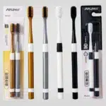 Bamboo Charcoal Toothbrushes 8 Pack | 2 Family Sets Ultra-Soft Wave Bristles | 100% Biodegradable Eco Toothbrush for Adults Couples and Sensitive Gums | Zero Waste Oral Care