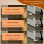 Stainless Steel Heavy Duty Door Stopper Non Slip Rubber Adjustable Spring Door Wedge Bottom of Door Home Improvement Floor Mount - Image 4