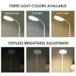Flexible LED Desk Lamp with 3-Level Dimmer USB Powered Eye-Caring Warm/White Light Perfect for Home Office Reading & Study - Image 3