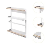 Magnetic Fridge Shelf Organiser with Hook | Moveable Space-Saving Refrigerator Side Rack | Multi-Function Magnetic Spice Rack and Kitchen Storage Holder for Fridge - Image 5