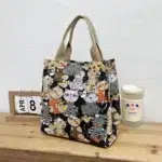 Cute Cat Pattern Top-Handle Bag – Retro Women’s Mommy & Shopping Handbag (Fashionable Portable Tote)