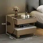 Nordic Smart Wireless Charging Nightstand | Luxury Solid Wood Bedside Table for Bedroom & Hotel