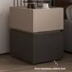 Modern Minimalist Nightstand | Solid Wood Luxury Finish Bedside Table with High-Quality Storage Cabinet & Organizer - Image 3