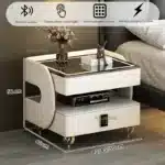 Nordic Smart Wireless Charging Nightstand | Luxury Solid Wood Bedside Table for Bedroom & Hotel - Image 9