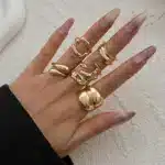 6Pcs Vintage Irregular Geometric Rings Set – Gold & Silver Open Rings for Women, Men, and Couples, Goth Punk Jewelry - Image 4