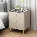 ModHomi Smart Nightstand Bedside Table | Wireless Charging, 3 Drawers, Fingerprint Lock & LED Cabinet - Bedroom Furniture - Image 7