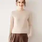 Women’s 100% Cashmere Sweater – Fall Winter Crew Neck Long Sleeve Pullover, Soft Knitted Top - Image 20