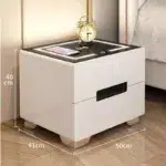 Nordic Modern Smart Nightstand Set | 3-Drawer Bedside Table with Tri-Color LED Lights, USB & Wireless Charging - Image 2