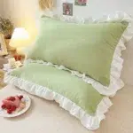 Princess Pillowcases with Ruffles | Comfortable Solid Color Pillow Covers for Adults & Kids – Multiple Sizes - Image 3