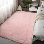 Pink Bedroom Carpet for Children’s Room | Soft, Fluffy Kids Bedside Rug for Living Room & Decor