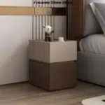 Modern Minimalist Nightstand | Solid Wood Luxury Finish Bedside Table with High-Quality Storage Cabinet & Organizer