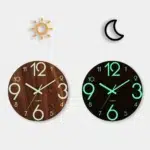 12 Inch Luminous Wooden Wall Clock Silent Non-Ticking Glow in Dark Nordic Wall Clock - Image 3