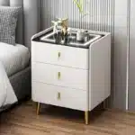ModHomi Smart Nightstand Bedside Table | Wireless Charging, 3 Drawers, Fingerprint Lock & LED Cabinet - Bedroom Furniture - Image 9